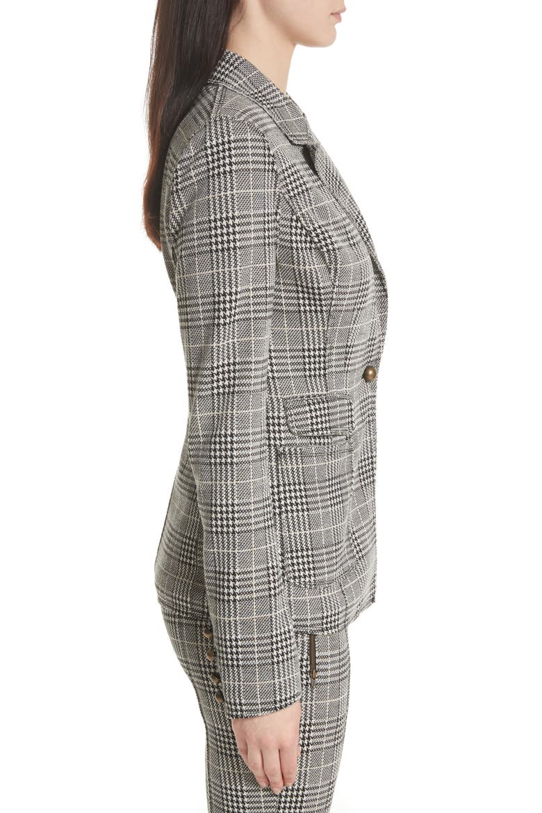 Plaid Blazer, Alternate, color, BLACK/ ECRU/ ANTIQUE GOLD