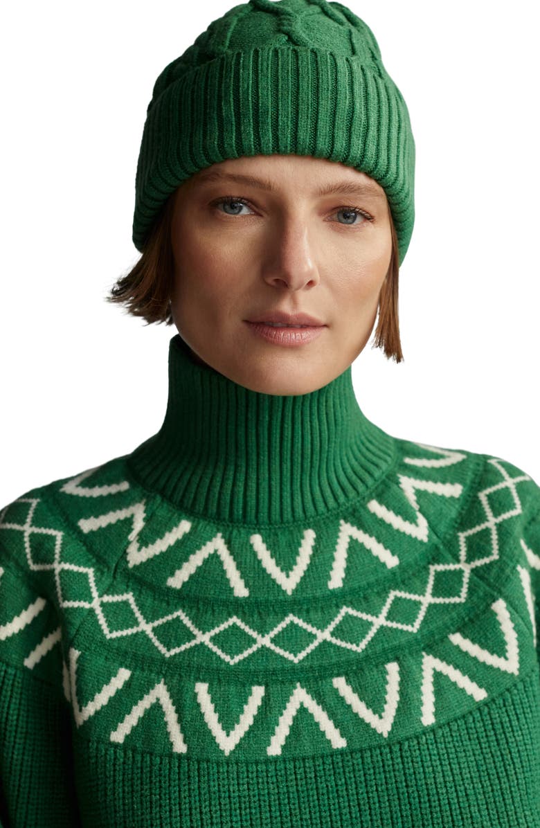 Varley Marcie Fair Isle Mock Neck Sweater, Alternate, color, Verdant Green