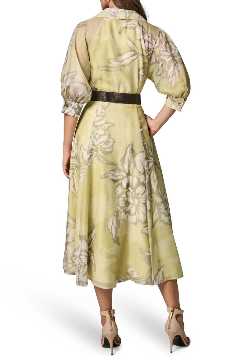 Floral Print Belted Shirtdress, Alternate, color, SUMMER CITRON MULTI