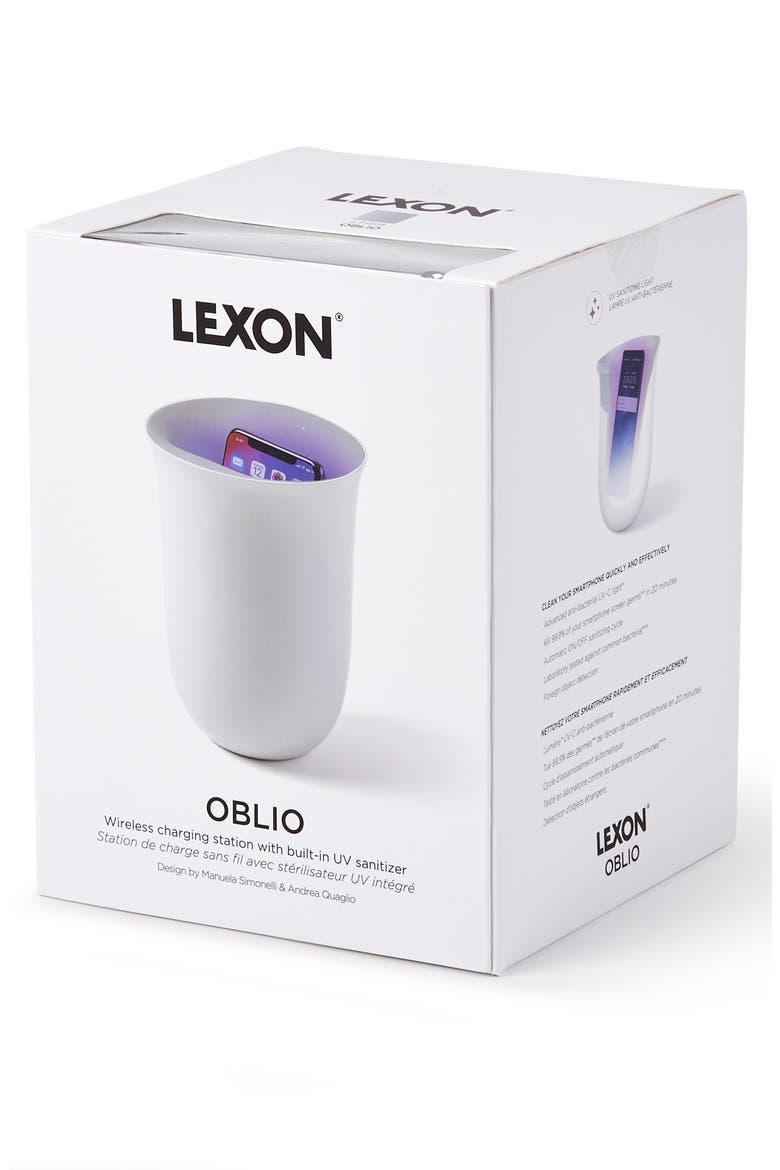 Oblio Wireless Charger & UV Cleaner, Alternate, color, WHITE