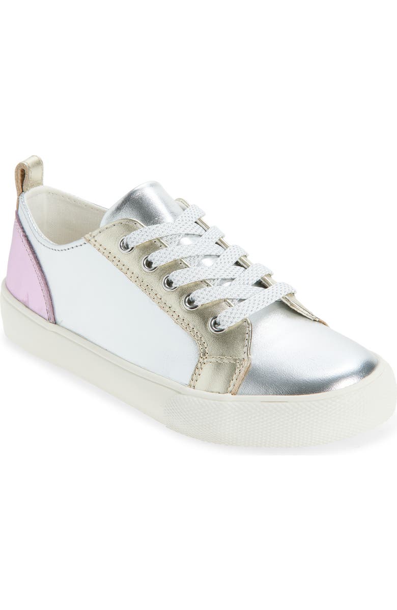Mini Boden Kids' Metallic Low Top Sneaker, Main, color, Metallic