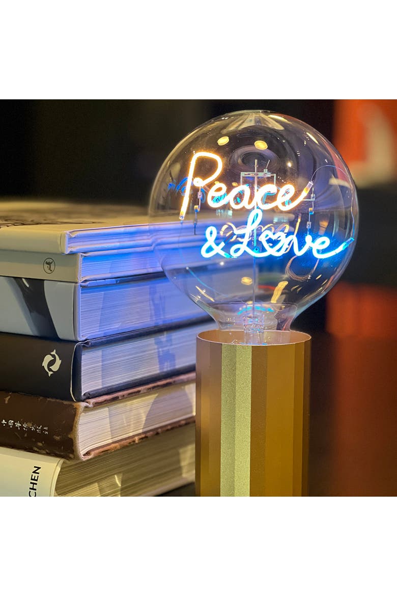 Peace And Love Portable Table Lamp, Alternate, color, Black
