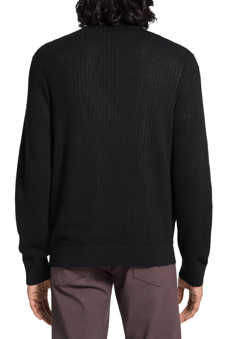Walton Full Zip Cotton Cardigan, Alternate, color, BLACK - 001