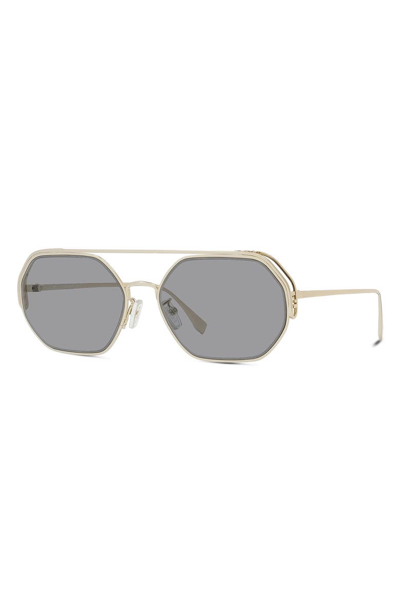 Fendi 'Fendi O'Lock 57mm Geometric Sunglasses, Alternate, color, 