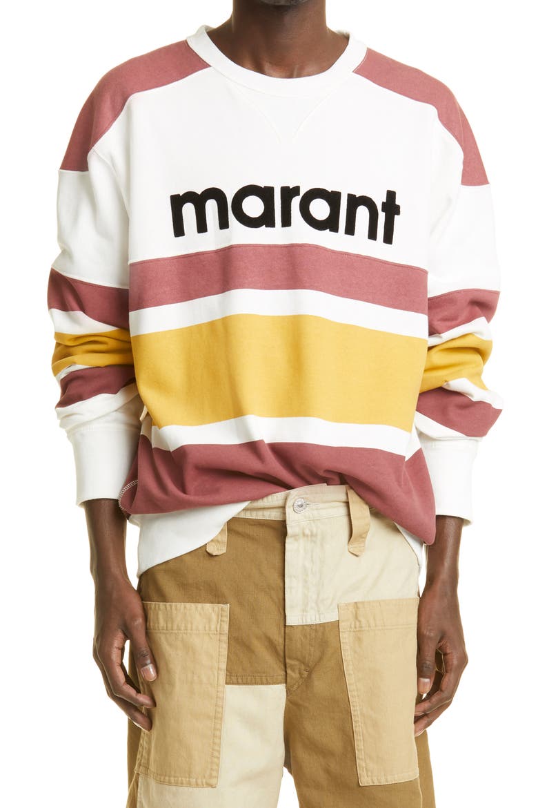 Meyoan Logo Stripe Sweatshirt, Main, color, BURGUNDY