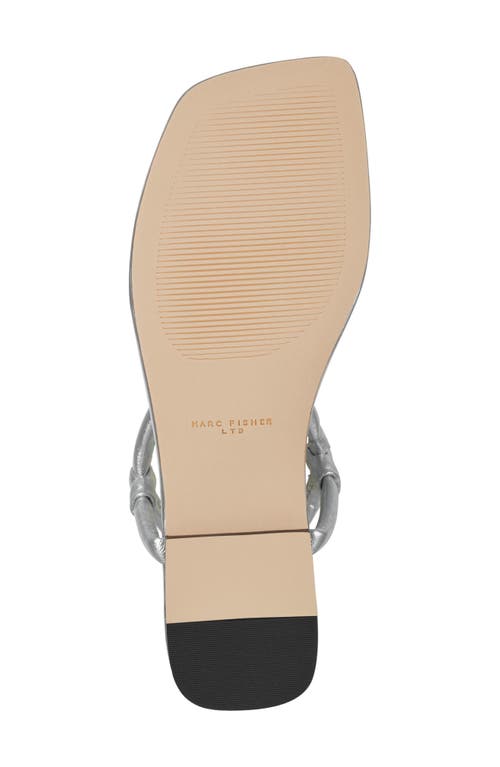 Marc Fisher Maycee Ankle Strap Sandal In Metallic Silver