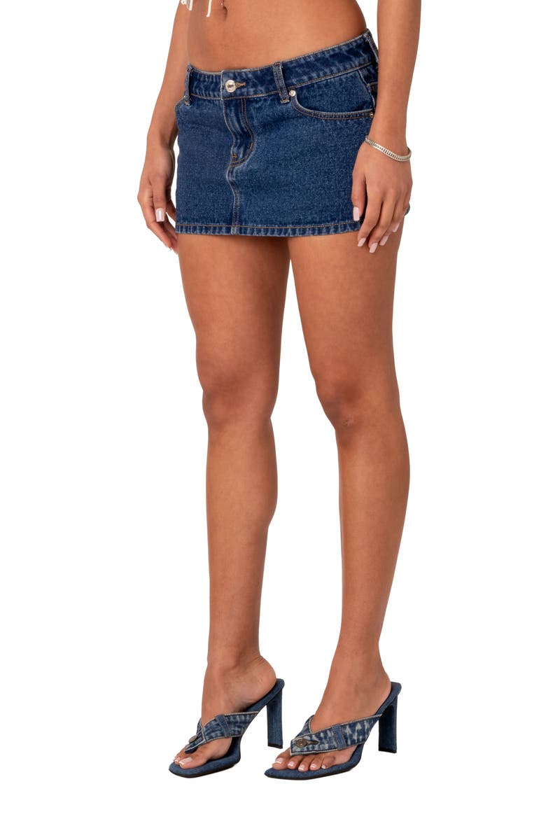 Spencer Low Rise Denim Skirt, Alternate, color, BLUE