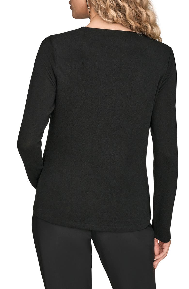 Donna Karan New York Sequin Cowl Neck Top, Alternate, color, Black