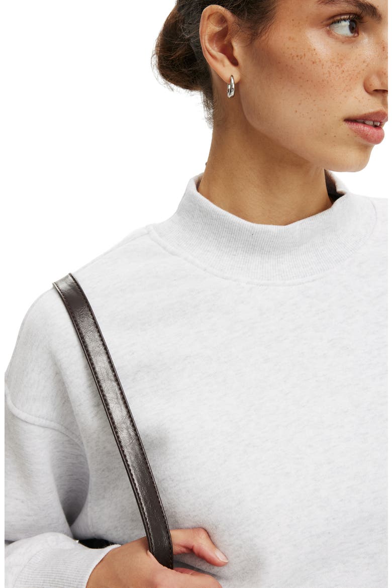 Women's Mock Neck Sweatshirt, Alternate, color, Light Grey Marle