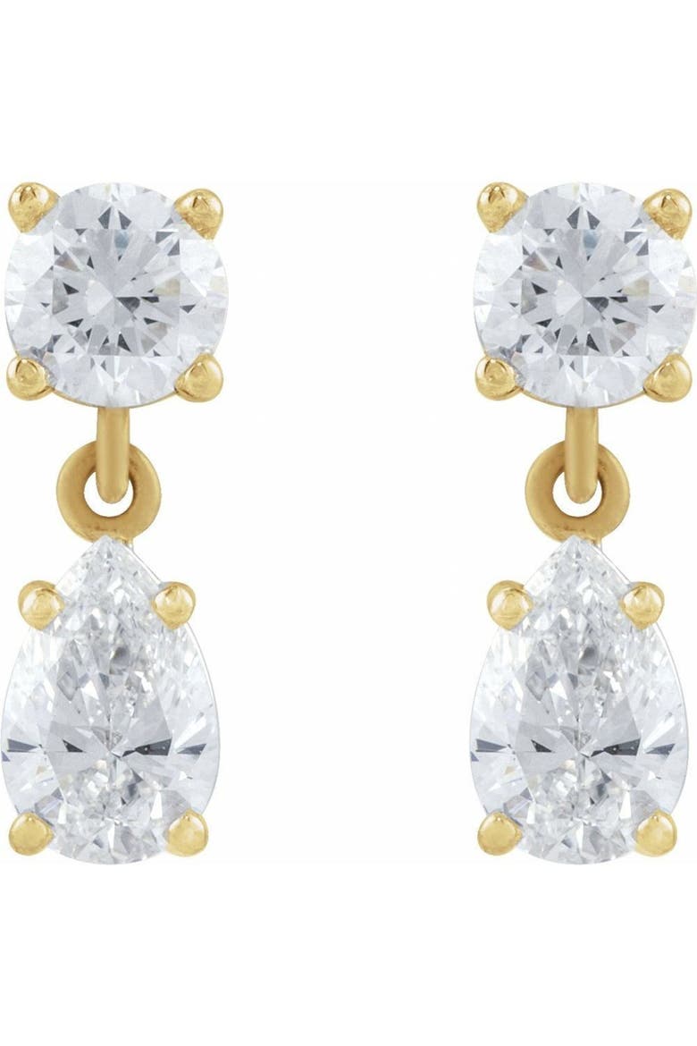 1 1/6 CT Lab-Grown Diamond Two-Stone Earrings in 14K Gold, Main, color, Gold