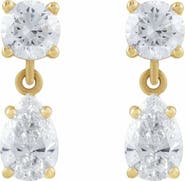 Ivy & Pearl Co. 1 1/6 CT Lab-Grown Diamond Two-Stone Earrings in 14K Gold