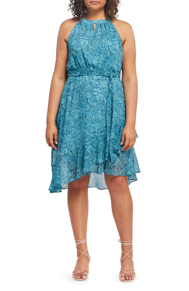 Estelle Sorrento Paisley Halter Neck Dress, Main, color, 