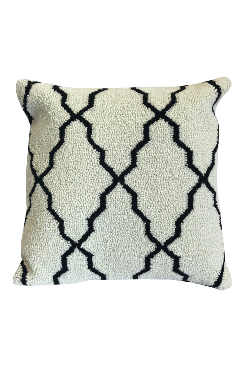 Link Lattice Throw Pillow, Main, color, BLACK WHITE