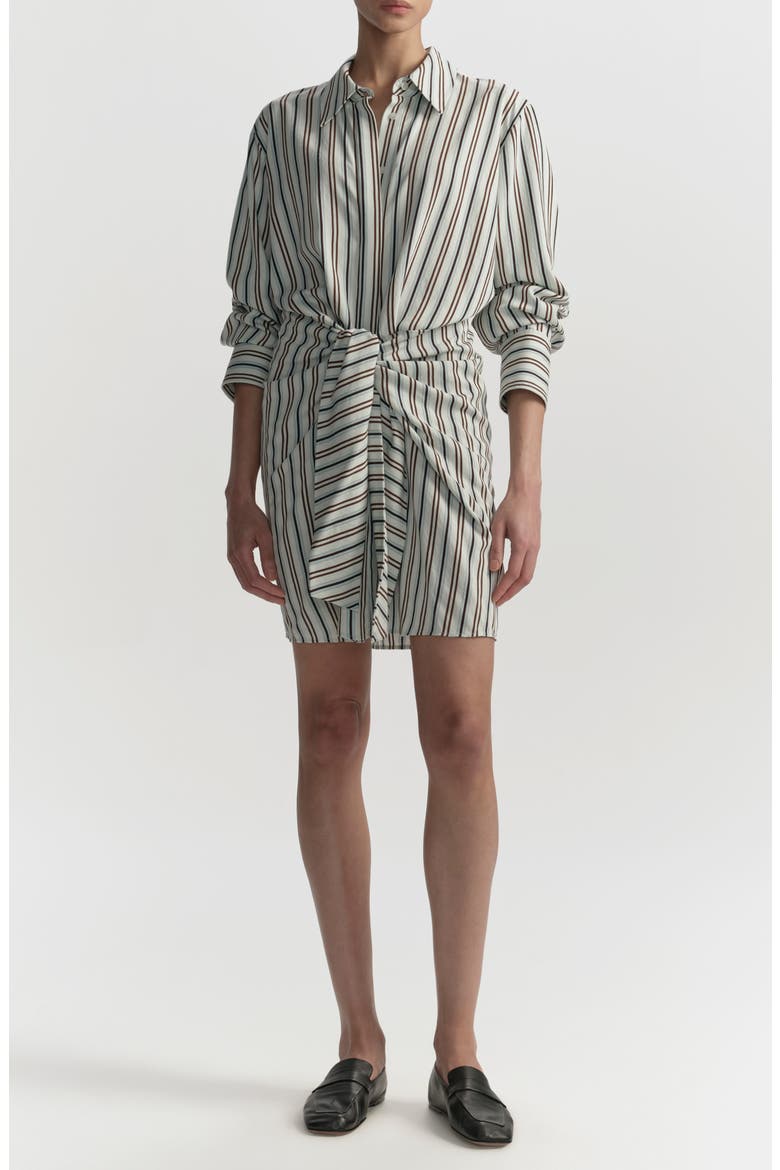 Mia Stripe Shirtdress, Main, color, ICE MINT/ GANACHE