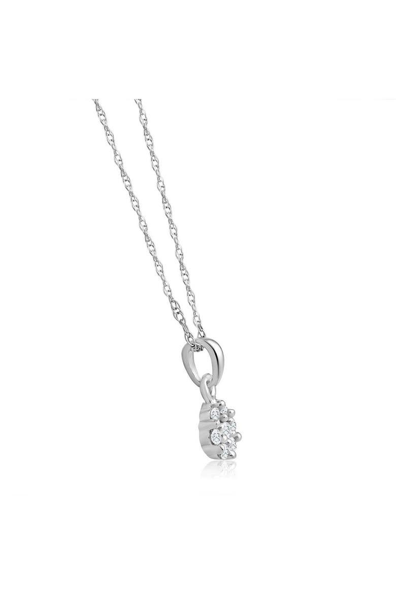 Small Pave Real Diamond Pendant 10k Gold 18" Women's Necklace, Alternate, color, 10k White Gold