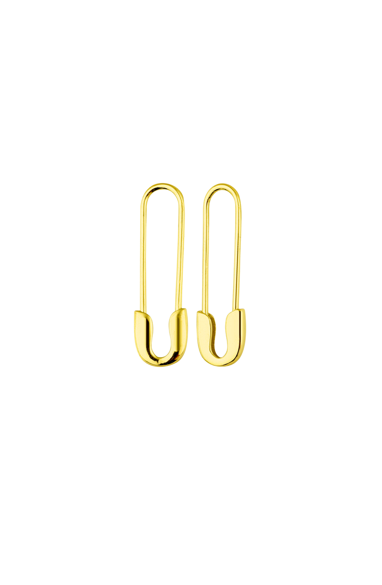 Spero London Sterling Silver Safety Pin Earring, Main, color, Gold