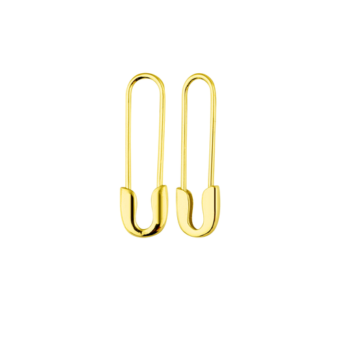 Spero London Sterling Silver Safety Pin Earring In Gold