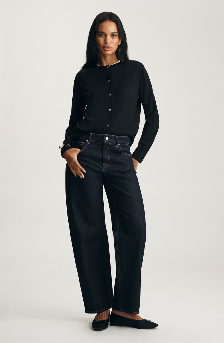 Mavi Jeans Wool Cardigan, Alternate, color, Black