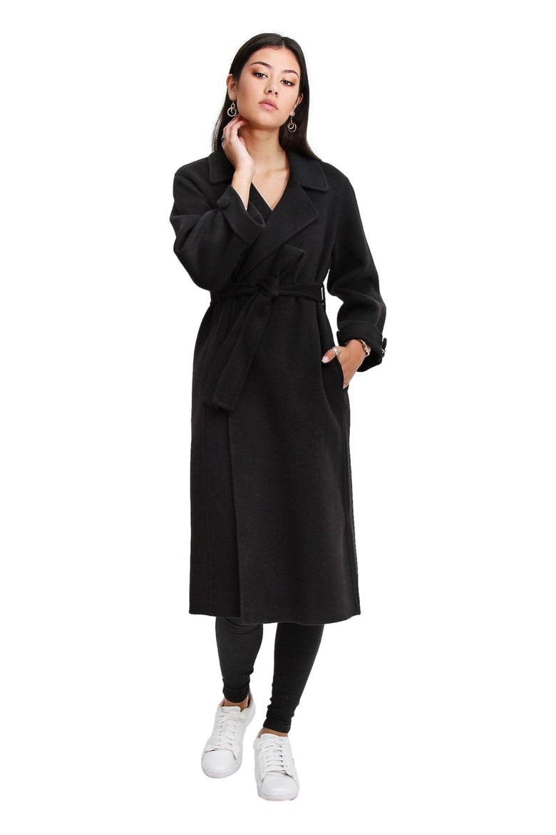 Stay Wild Oversized Wool Coat, Alternate, color, Black