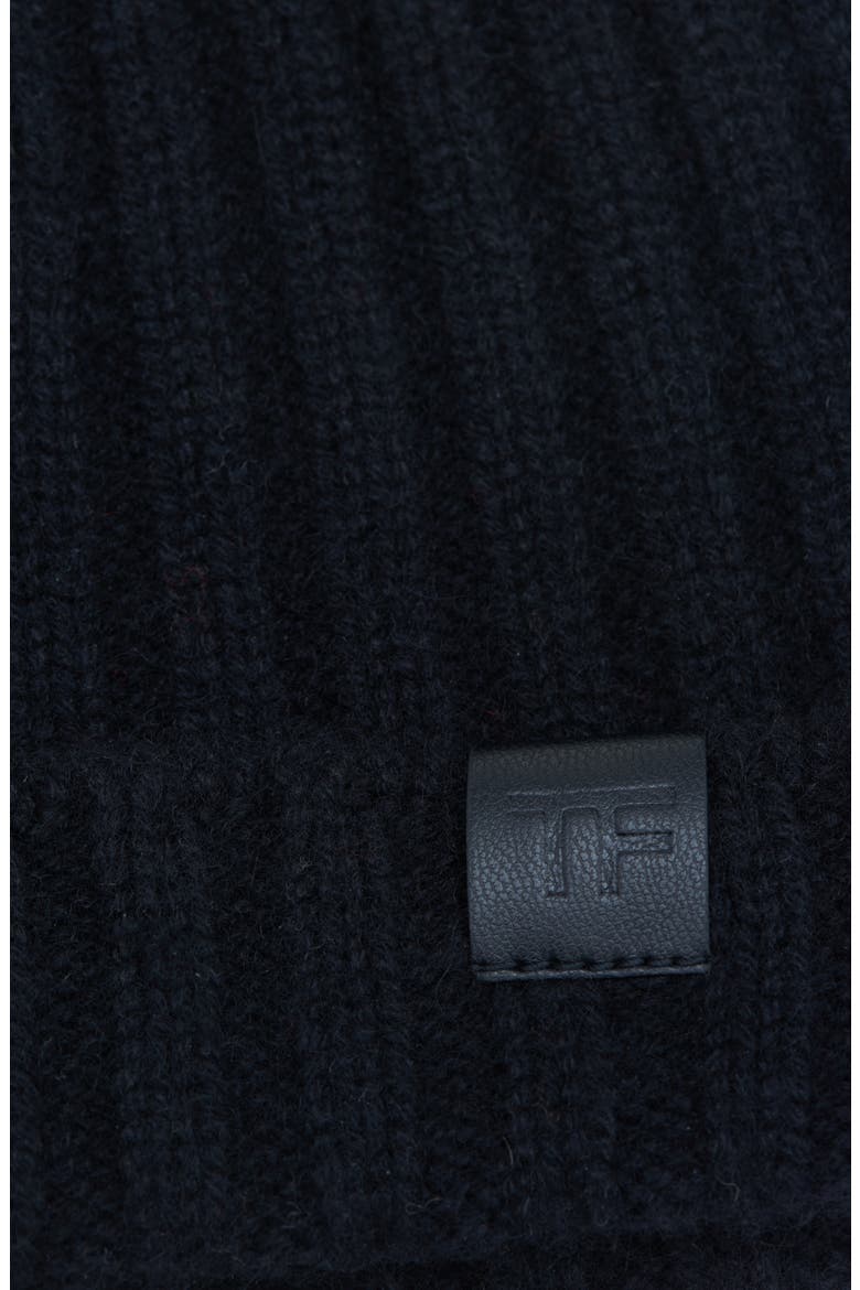 Rib Cashmere Beanie, Alternate, color, BLACK