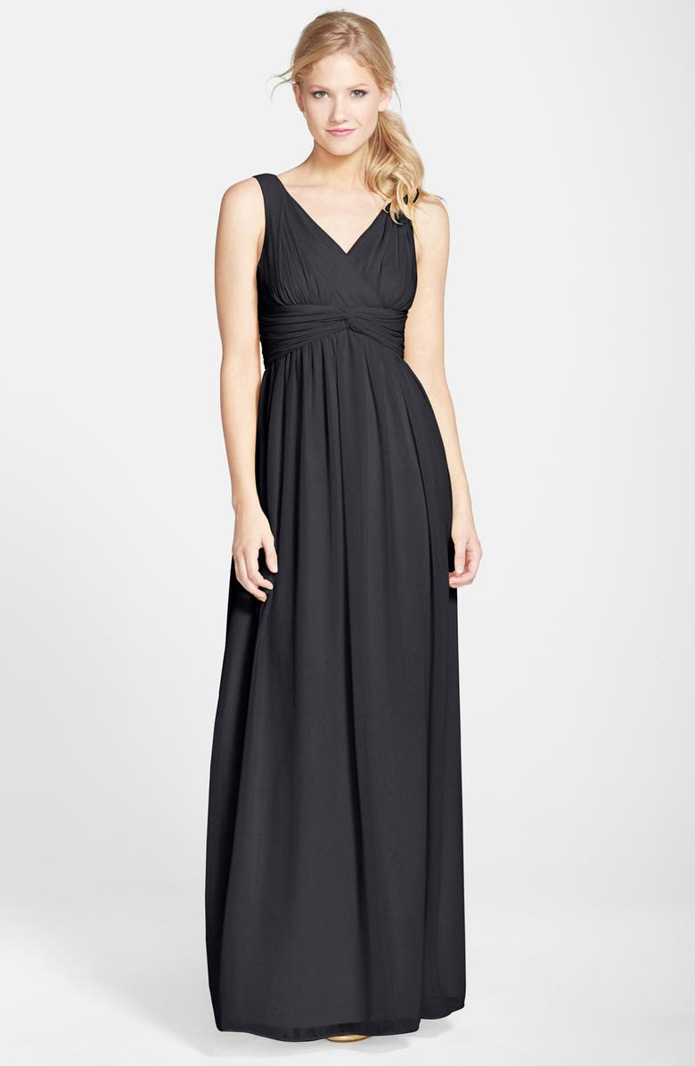 Donna Morgan 'Julie' Twist-Waist Silk Chiffon Gown, Main, color,