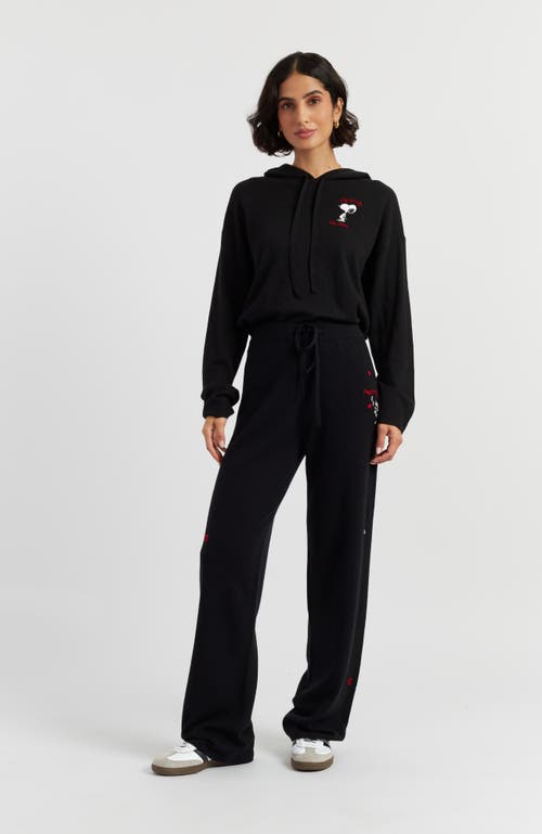 Chinti & Parker Wool Cashmere Peanuts Wide-leg Track Pants In Black