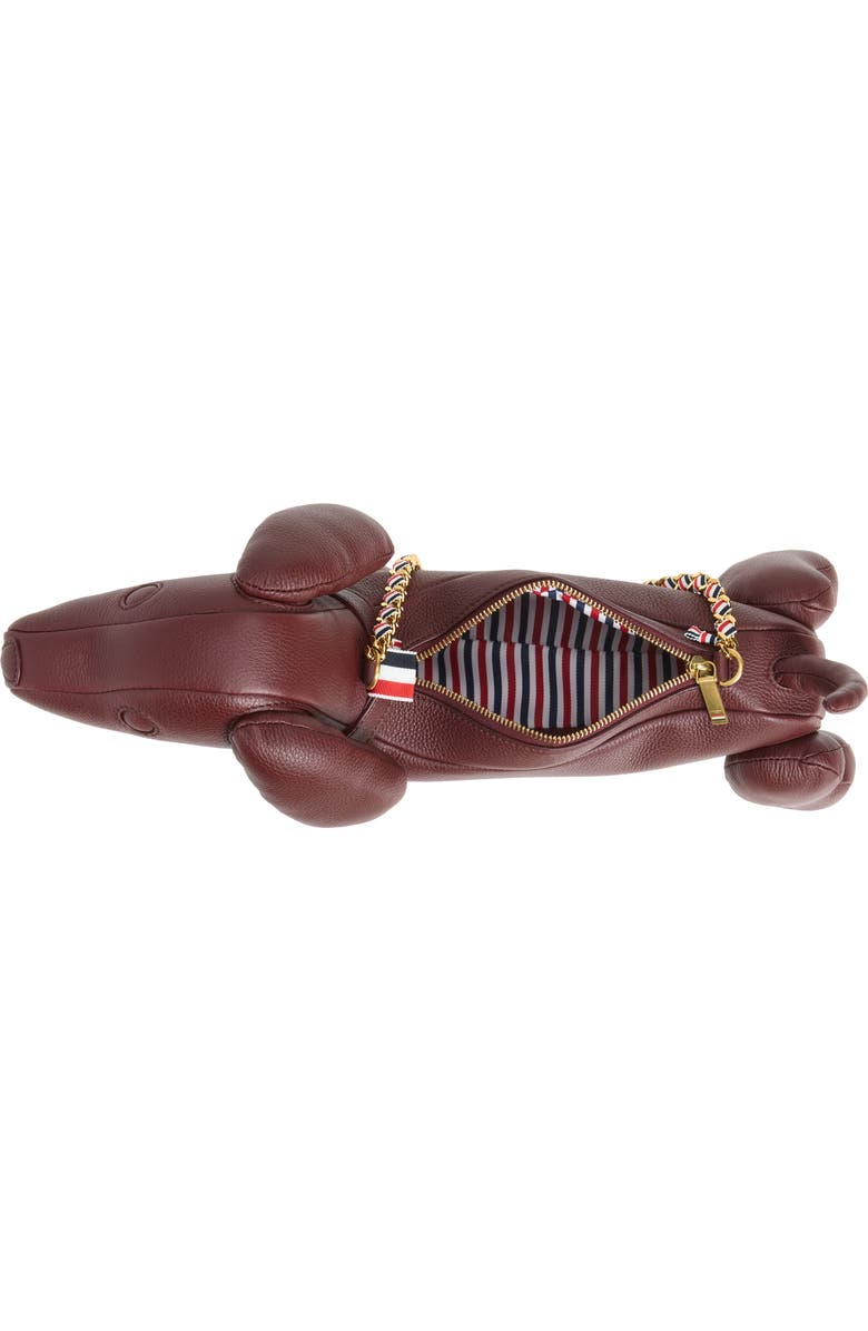 Thom Browne Mini Hector Leather Shoulder Bag, Alternate, color, Dark Burgundy