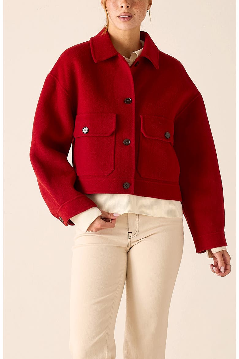 Elspeth Wool Bomber Jacket, Main, color, Garnet