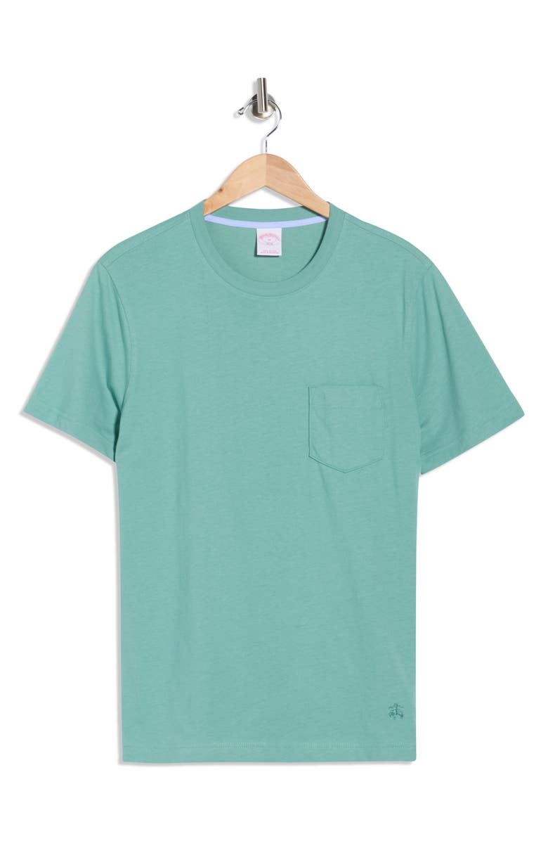 Brooks Brothers Crewneck Pocket T-Shirt, Main, color, Green