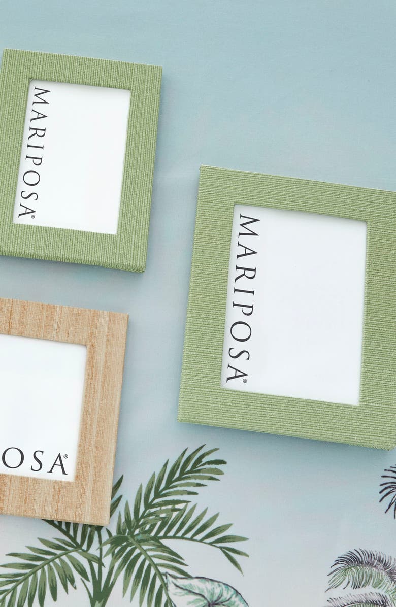Mariposa Faux Grasscloth Picture Frame, Alternate, color, Green