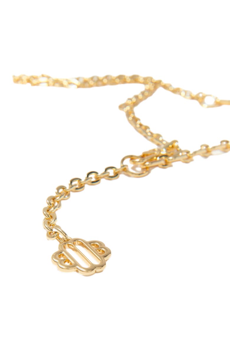maje Clover logo chain belt, Alternate, color, 