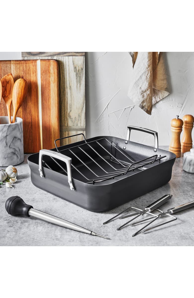 ZWILLING Motion Hard Anodized Nonstick Roasting Pan, Alternate, color, Matte Black