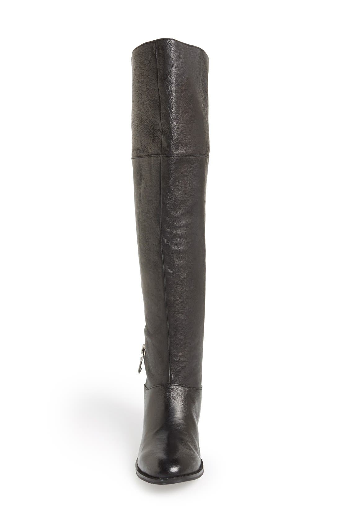 'Fawn' Leather Riding Boot, Alternate, color, BLACK