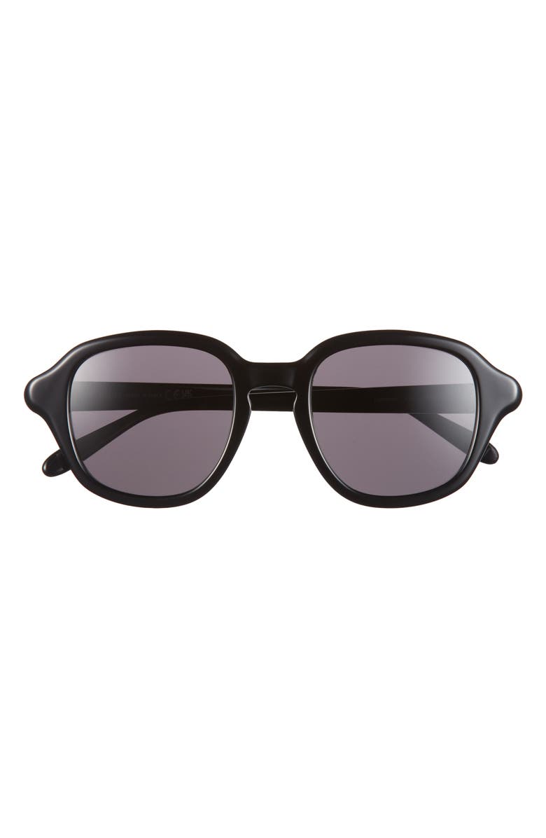 Loewe Slim Round Sunglasses, Main, color, Shiny Black / Smoke