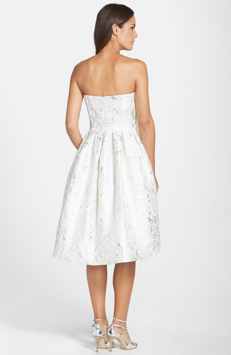 Vera Wang Jacquard Fit & Flare Dress, Alternate, color, 