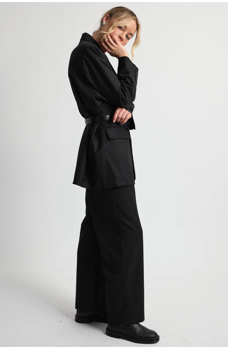 Almina Concept Oversized Double Button Blazer, Alternate, color, Black