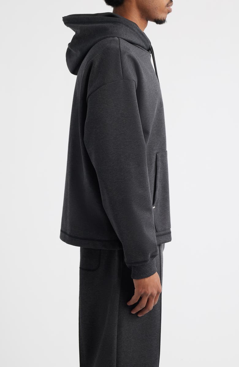 HUGO Dineo Logo Patch Hoodie, Alternate, color, Med Grey