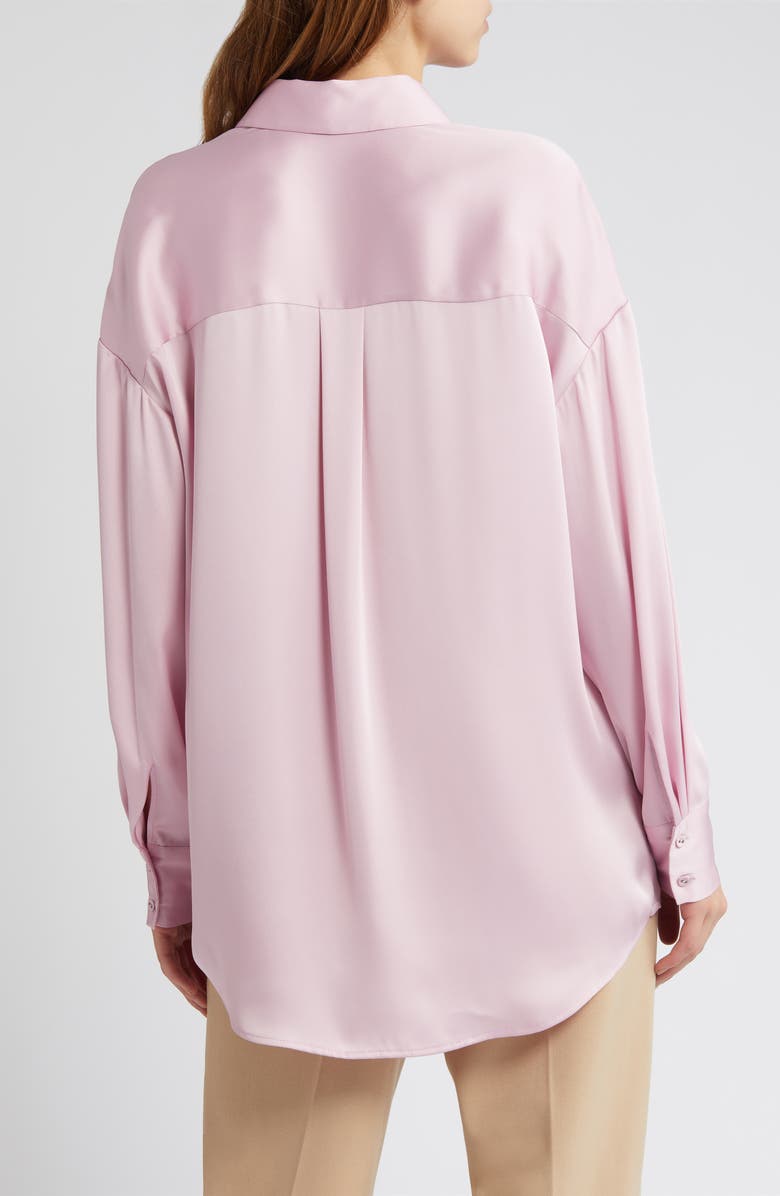 Favorite Daughter The Smooth Ex-Boyfriend Satin Shirt, Alternate, color, Pastel Lavender
