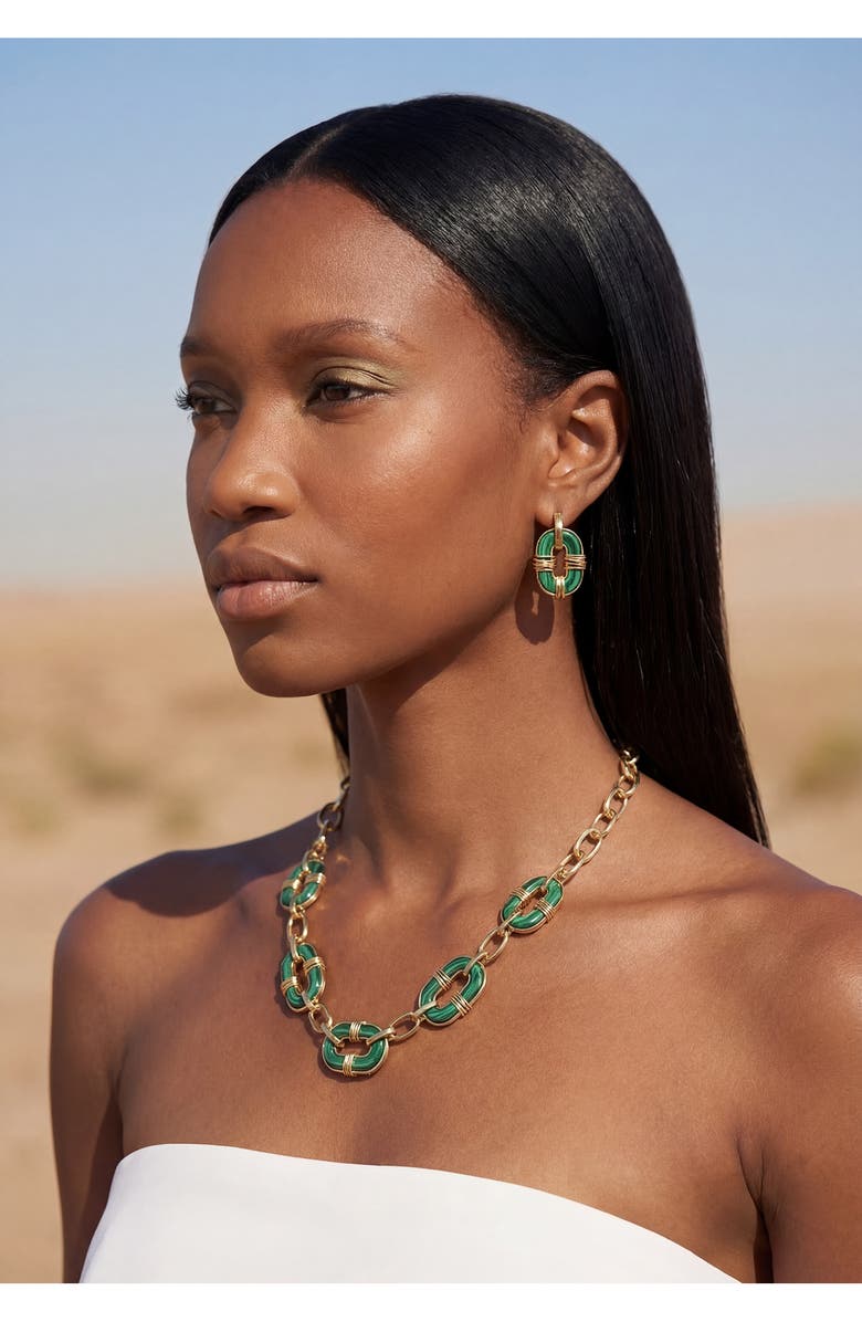 Robert Lee Morris Reconstituted Malachite Drop Earrings, Alternate, color, 