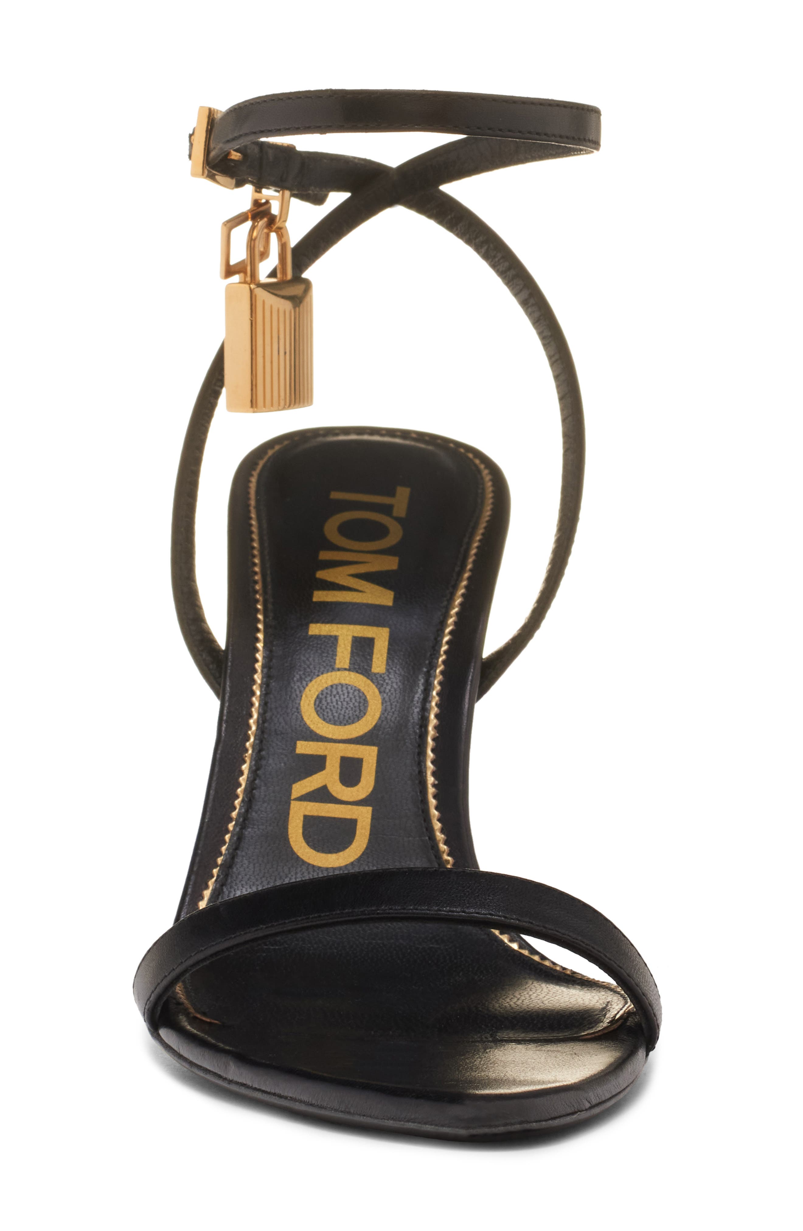 TOM FORD Padlock Naked Pointy Toe Sandal, Alternate, color, Black
