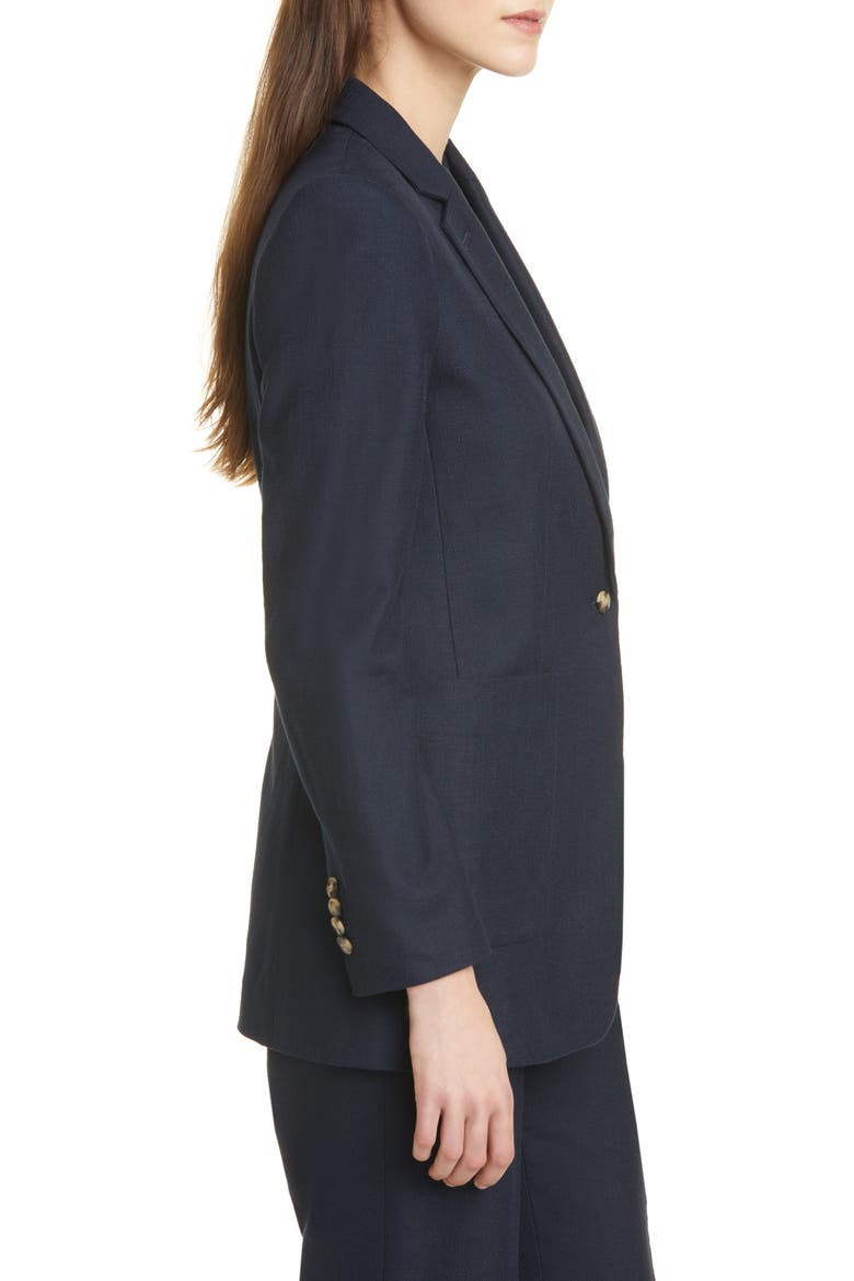 Textured Cotton Blend Jacket, Alternate, color, NAVY