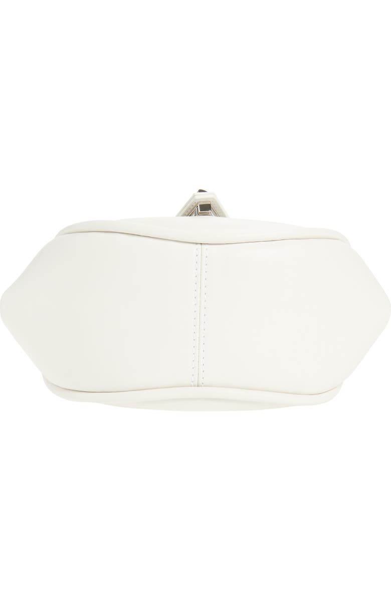 Versace Small Virtus Stud Embellished Leather Shoulder Bag, Alternate, color, Porcelain White-Pall