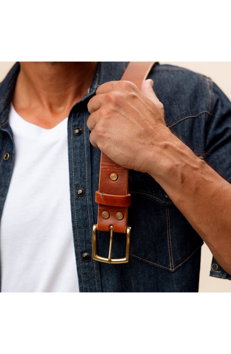 Bluebonnet The Companion Horween Leather Belt, Alternate, color, English Tan