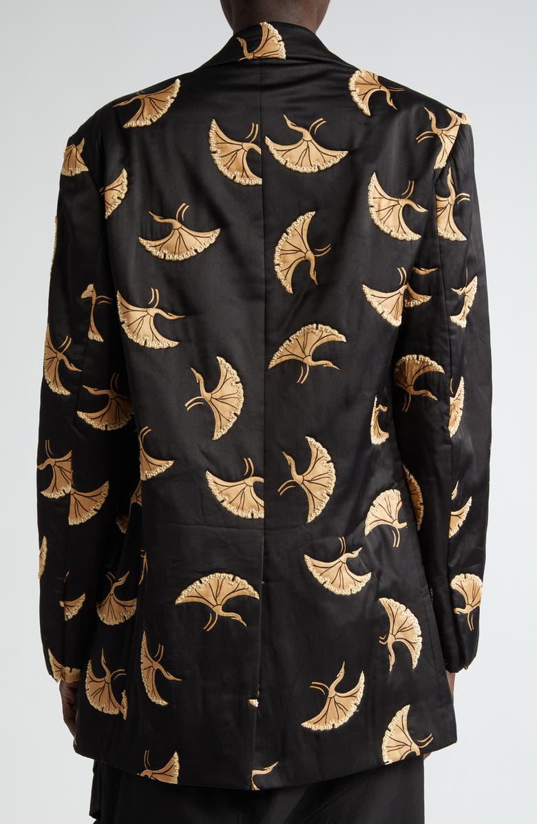 Dries Van Noten Blur Embellished Oversize Satin Blazer, Alternate, color,