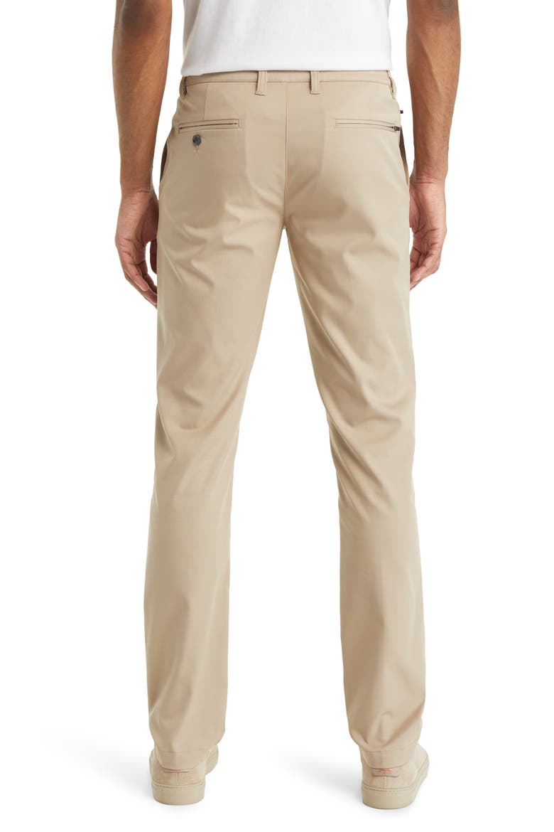 Flat Front Slim Straight Leg Performance Twill Pants, Alternate, color, TAN