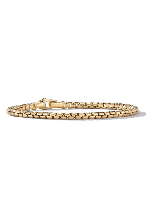 Box Chain Bracelet in 18k Yellow Gold, 3.4mm