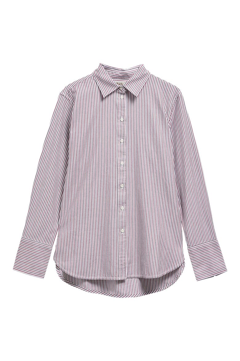 May Striped Cotton Blend Shirt, Alternate, color, CRANBERRY/ FIG
