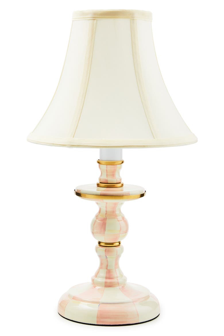Courtly Check Candlestick Lamp, Main, color, ROSY