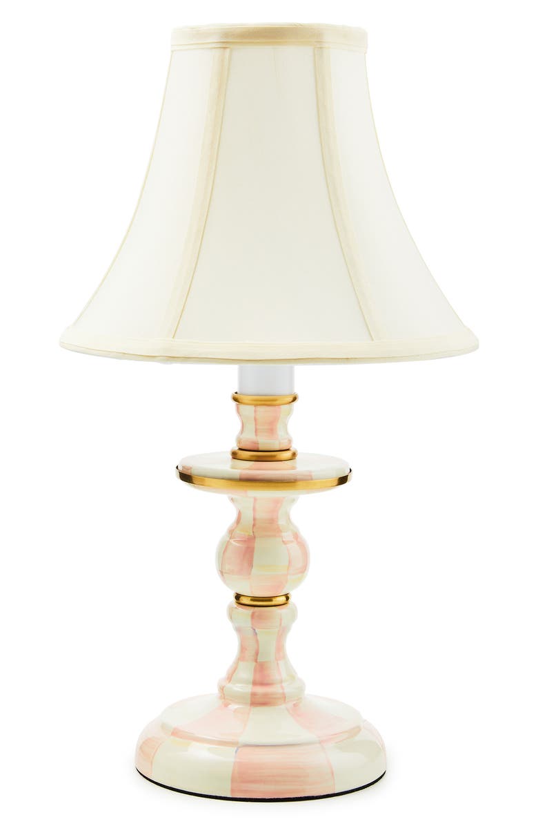 MACKENZIE CHILDS Courtly Check Candlestick Lamp, Main, color, Rosy