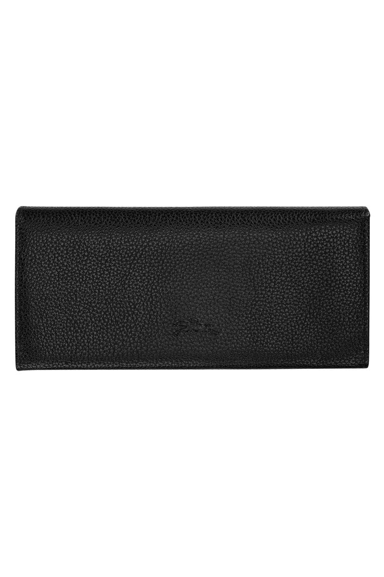 Le Foulonné Continental Leather Wallet, Alternate, color, BLACK